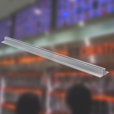 Azar Displays 72"L x 1"W x 0.5"H Clear T-Sign Holder w/ Grips, PK5 600047